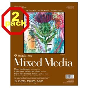 Strathmore 2-Pack 400 Series Mixed Media Pad 11"x14" 15 Sheets